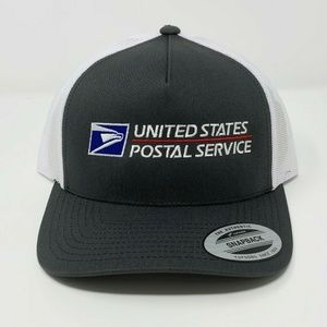 Postal Office Logo Trucker  Hat USPS Gray Grey White